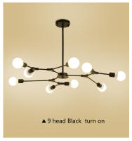 Lámpara De Techo Moderna Y Minimalista Ajustable En Ángulo Negro/Oro Chandelier Pendente Iluminación Metal E27 Fuente De Alimentación DC - details 14
