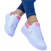 Zapatos Casuales Para Mujer Con Decoración De Mariposa Y Punta Redonda Suela Plataforma Cordones De Encaje Zapatos De Piel Vulcánicos Para Damas - details 5