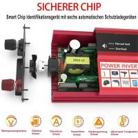 Inversor de corriente de 4000W y 3000W, transformador de CC de 12V a ca de 220V y 230V con 4 puertos USB de carga de la UE con pantalla LED para teléfono RV y coche,CA 220 V ±10% - details 3