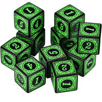 Juego De Dados Acrílicos 10 Piezas 6 Cara 16MM D6 Patrón Grabado Poliedro Para Juegos De Mesa RPG Dungeons And Dragons - details 6