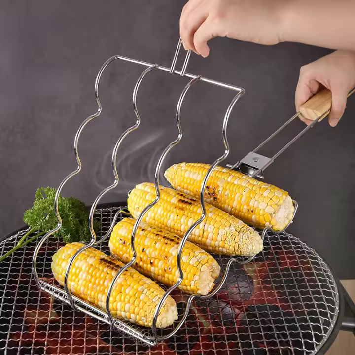 Clip De Barbacoa Plegable Para Maíz Multifuncional Y Portátil Con Red De Hornear Ecológica Para Exteriores - 1