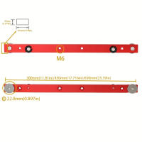 Barra De Miter De Aluminio 300/450mm Para Table Saws Herramienta De Carpintería Con Regla De Miter Para Trabajar En T-tracks Ranuras - details 4