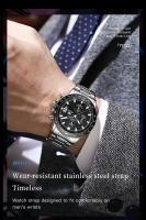 Reloj De Cuarzo Para Hombre OLEVS Marca Top Calibre Original Pantalla Luminosa Resistente Al Agua Acero Inoxidable Cronógrafo Calendario Estilo Casual - details 3