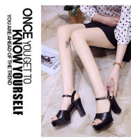 Sandalias De Plataforma Alta Para Mujer Con Hebilla Y Diseño De Boca De Pez Zapatos De Tacón Alto Casual Material PU - details 28