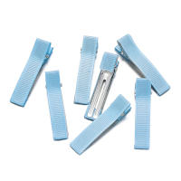 20pcs Pinzas De Cabello Con Cinta Grosgrain De 5cm Para DIY Accesorios De Barretas Para Bebés Y Niñas Metal Color Plateado - details 2