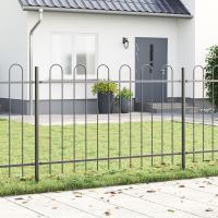 Cerca de Jardín VidaXL con Parte Superior Arqueada Gris 3,4x1,2 m de Acero - details 0