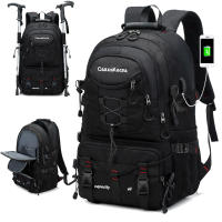 Mochila de viaje para hombre, bolsa impermeable de gran capacidad para senderismo y acampada, bolsa de transporte con compartimento para zapatos, 50L - details 3