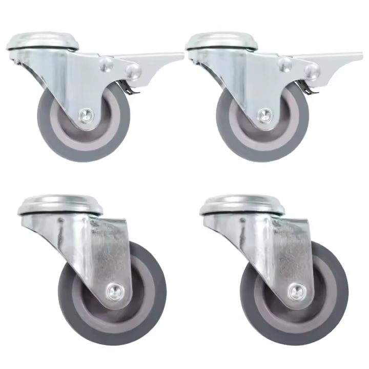 vidaXL Ruedas Giratorias con Agujero Pasador Diámetro 50mm Material Brico Cantidad 4 unidades,  8 unidades,  12 unidades y mas - 1