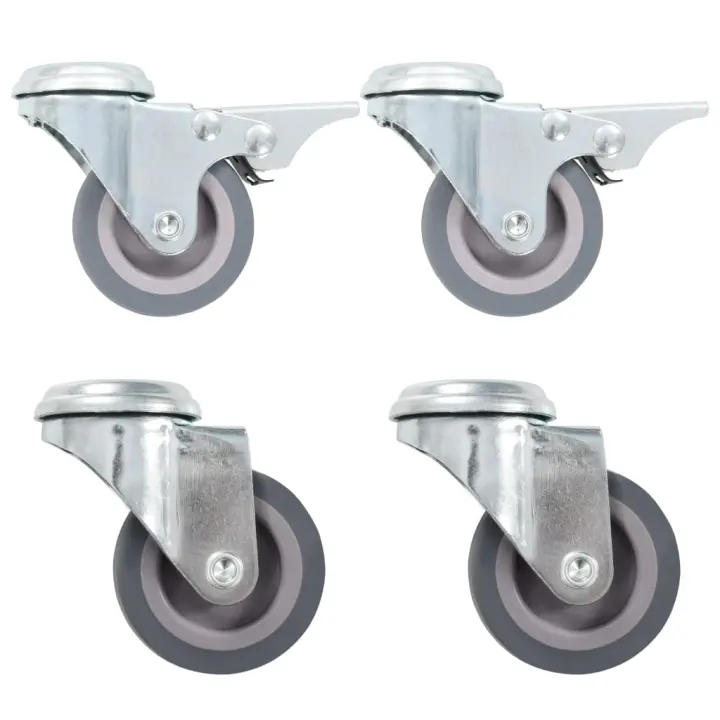 vidaXL Ruedas Giratorias con Agujero Pasador Diámetro 50mm Material Brico Cantidad 4 unidades,  8 unidades,  12 unidades y mas - 1