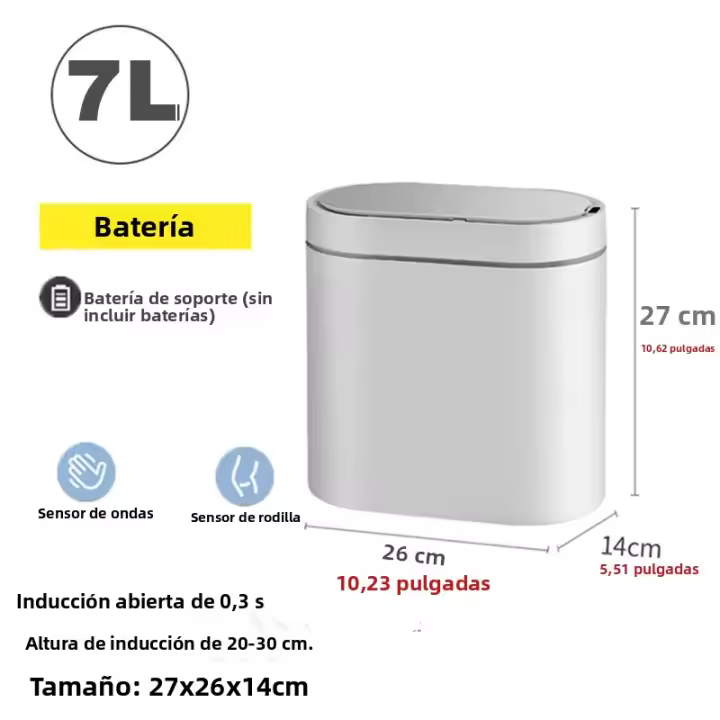 Bandeja De Basura Inteligente Automática 7L Impermeable Para Cocina Y Baño Con Sensor Electrónico Desechable Ecológico - 1