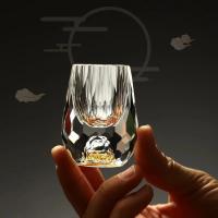 Vaso De Vidrio De Lujo Para Vodka Sake Shochu Liqueur Doble Fondo Con Papel De Oro Para Té Regalo Elegante Para Bares Y Fiestas - details 3