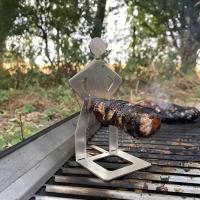 Rack De Barbacoa Humanoide De Acero Inoxidable Para Alimentos Al Aire Libre Soporte Divertido Portátil Para Camping Y Fiestas De Verano Con Gancho Para Hotdogs - details 2
