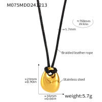 Joyería de moda oro Acero inoxidable collar damas metal vintage gota de agua colgante collar niñas regalo de cumpleaños - details 0