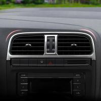 4PCS Adornos De Acero Inoxidable Para Volkswagen VW POLO 2011-2017 Mejora Interior Decoración De Salida De Aire Con Circulo De Cubierta - details 7