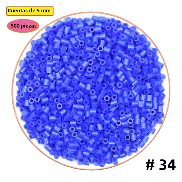 Perler Fuse Bolas De Fusión 5mm 500pcs Hama Juguete Educativo Para Niños Y Niñas DIY Pegboards Rompecabezas Inteligencia Educativa Craft De Pixels Juguetes Cilindros - 1
