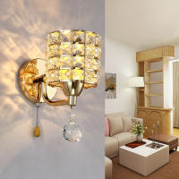 Lámpara De Pared Decorativa De Cristal Simplicidad Luz De Cristal Para Dormitorio Sala De Estar Dorado/Plata Iluminación De Cristal Para El Hogar - details 0