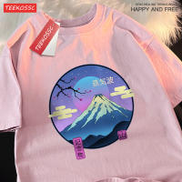 Camiseta Hombre Japón Harajuku Sakura Mont Fuji Verano Hip Hop Algodón T-Shirt Casual Crewneck Sobredimensionado Tops Transpirable Estirable Sostenible - details 13