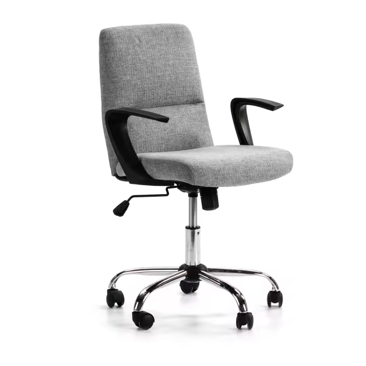 VS Venta-Stock Sillón de Oficina Teo Gris Claro/oscuro Ajustable con Apoyabrazos - 1