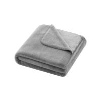 Manterol - Manta plaid de sofá de pelo suave de 140x190 cm, tejido suave, cálido y mullido, ideal para sofá o pie de cama, colores gris, beige y marrón. - details 1