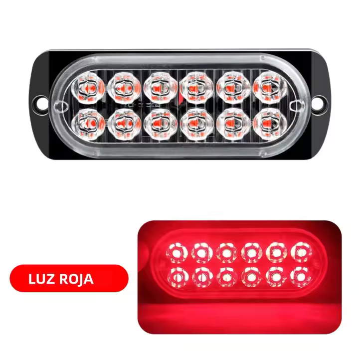 Luz De Advertencia De Emergencia Para Coche Con 12LED Luz Ambarina De Emergencia Para Camiones Y Remolques Lámpara De Beacon Accesorios Para Coches 12V - 1