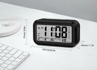 Reloj De Alarma Con Temperatura Y Tiempo En Inglés Reloj Digital Para Dormitorio Con Función Snooze Y Termómetro Para Niños Auxiliar Para Despertarse - details 2
