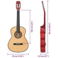 vidaXL Guitarra clásica para principiantes madera tilo negro 3/4 36" - details 7