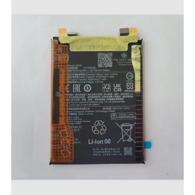 Batería INTERNA Xiaomi POCO F4 BP49 4500mAh ORIGINAL 100% (Service pack)-  Repuesto de calidad para tu móvil - 1