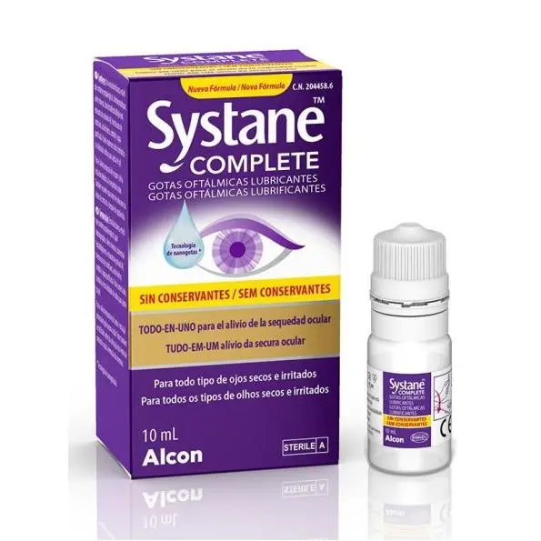 Alcon SYSTANE COMPLETE Gotas Oftálmicas 10ml. Sin Conservantes. Alivio del Ojo Seco - 1