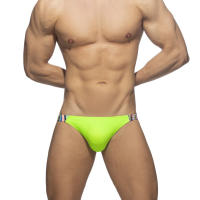 Bikini De Push up Para Hombres Briefs De Natación Sexy Mini Trunks De Baño Cortos De Playa Brasileños Desmiitizados Monocromáticos Talla Verdadera Neopreno Y Poliéster - details 1