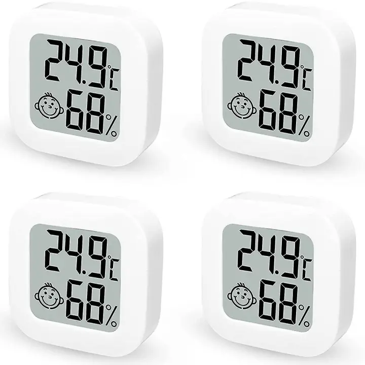 Pack Of 4 Digital Hygrometer Indoor Thermometer Mini Humidity Meter With Temperature Humidity Monit - 1