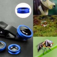 Lente De Pescado 3en1 0.67X Ancha Fisheye Macro Lentes Cámara Kit Con Clip Universal Para iPhone 16 Xiaomi Huawei - details 3