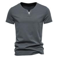 Camiseta De Hombre Verano Manga Corta Estilo Casual Algodón Ajustada V Cuello Secado Rápido Running Top Basic Fitness - details 4