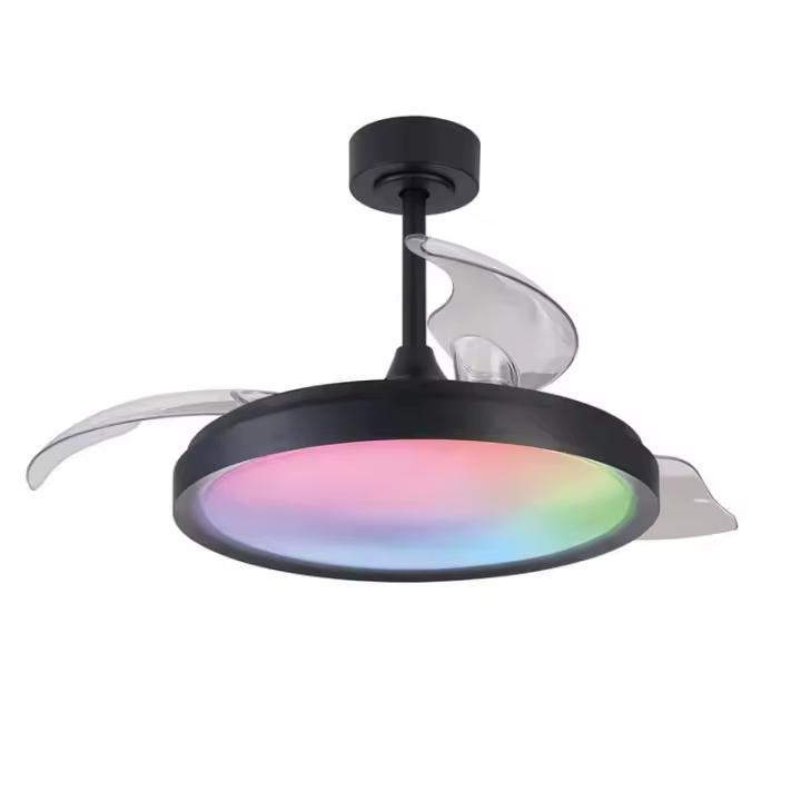Lámpara LED RGB 50W con Ventilador de techo raimbow SIBERIA, 30W negro de Mantra iluminación, 2700K-5000K | LeonLeds - 1