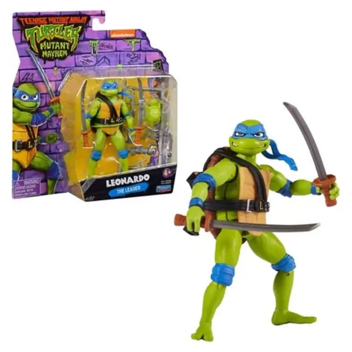 Figura Leonardo Tortugas Ninja articulada de 11 cm con accesorios - 1