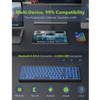 JOMAA Teclado Y Ratón Inalámbrico 2.4G Con Iluminación Colorida Recargable Multi-dispositivo Bluetooth Con Teclado Numérico - details 0