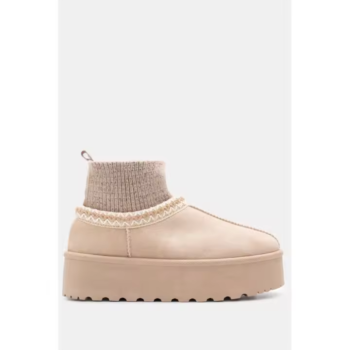 Teovel Bota Australiana Calcetín con Forro de Pelo - Doble Suela - Referencia C-776 - Altura Plataforma 5cm - Nueva Colección 24 - - 1