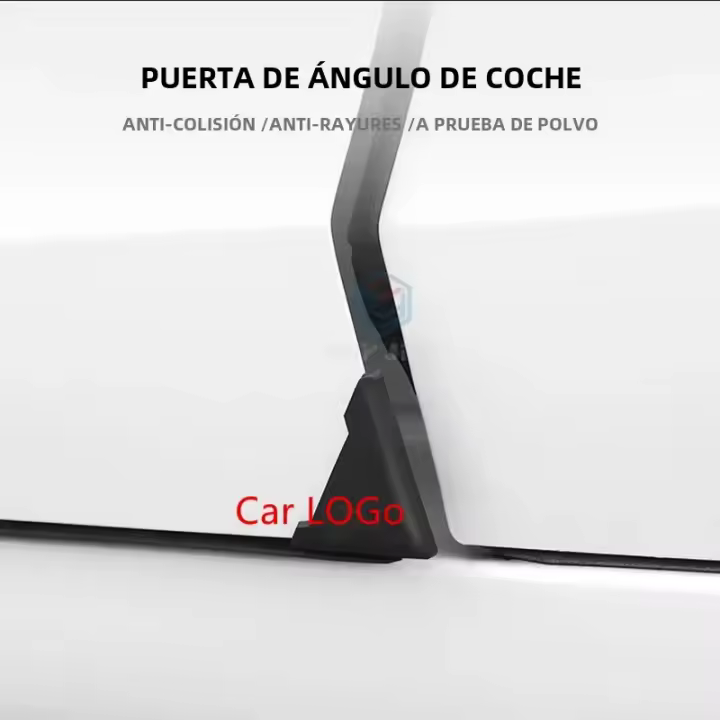 2pcs Pegatinas De Esquina Para Puerta De Coche Estilo Negro Adecuadas Para Chery Chevrolet Mazda Skoda Peugeot Geely Toyota Honda Accesorios De Coche - 1
