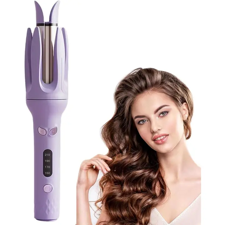 Rizador de pelo automático con 4 temperaturas ajustables, color Morado - 1