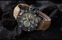 Reloj De Hombre MEGIR Moda Cronógrafo Cinta De Cuero Casual Resistantes Al Agua Reloj De Pulsera De Cuarzo Para Deporte Y Uso Diario - details 14