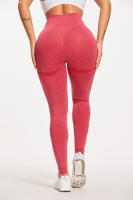Leggings De Yoga Para Mujer En Color Rosa Lila Y Rosa Sólido Elasticidad Y Comodidad Para Gimnasio Y Fitness Contorno Curvo Sin Costuras - details 13