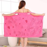 Falda de baño suave y absorbente para mujer, ideal para sauna, spa y ducha, color rojo y rosa. - details 2