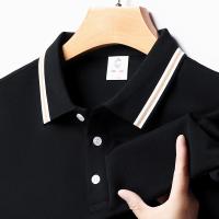 Camisa Polo Hombre Estilo Casual Transpirable Con Mangas Cortas Y Rayas Cuello Redondo Top Cómodo Para Verano - details 5