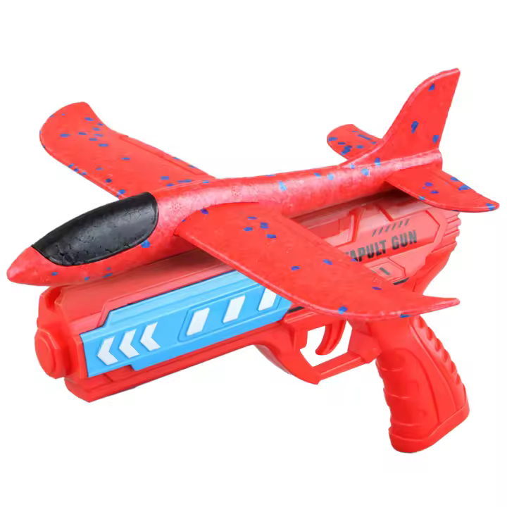 Juguete De Lanzamiento De Avión Para Niños Catapultador De Plástico Para Exteriores Juguete De Volar Regalo Con Plano De Tiro De Espuma - 1