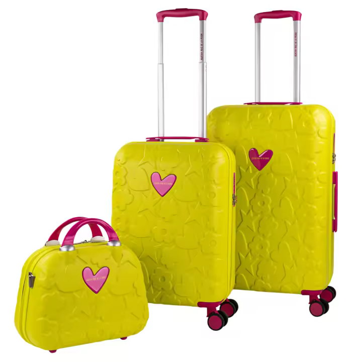 Agatha Ruiz de la Prada - Set de Maletas Iconic Verde - Diseño Troquelado, RPO Resistente, Candado TSA y Ruedas 360° - 1