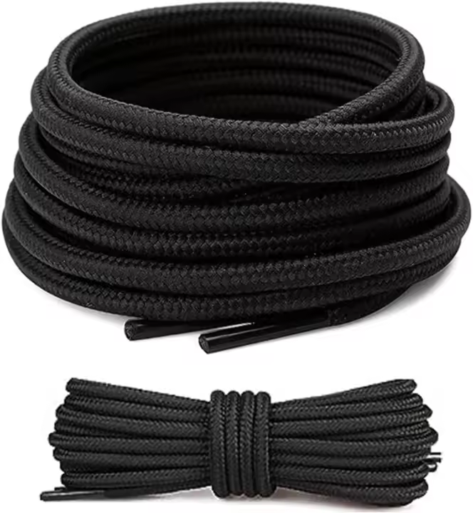 2 pares de cordones para zapatos de trabajo, diámetro de 4 mm, redondos, 120 cm, muy resistentes al desgarro, cordones de repuesto para zapatos de senderismo, botas, zapatos de exterior y - 1