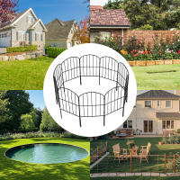 10 vallas decorativas de jardín, paneles metálicos inoxidables, valla exterior, barrera para animales, borde de valla de jardín para patio exterior, césped, jardín, parterre - details 5