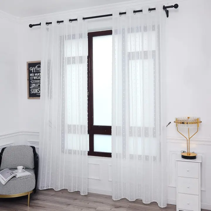 Shoppe house - Cortina Salón Dormitorio Translúcido - Visillo para Sala Cuarto Dormitorio Comedor Salon Cocina Salón Navidad de 140 x 260cm - 1