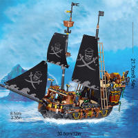 Bloques De Construcción Pirate Ship Modelo De Barco Sailing Bricks Serie De Tráfico Creativo Decoración De Escritorio Juguete Para Niños Y Adultos Regalos - details 4