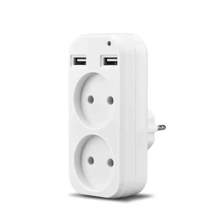 Adaptador de enchufe multifuncional con 2 cargadores USB y convertidor de enchufe UE para hogar/Oficina universal socket extensor - 1