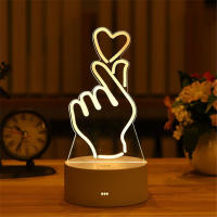 Lámpara Nocturna 3D LED Acrylic USB Para Decoración De Navidad Y Bodas Luz De Noche Para Dormitorio Y Hogar Forma Circular Sin Baterías Incluidas - details 3